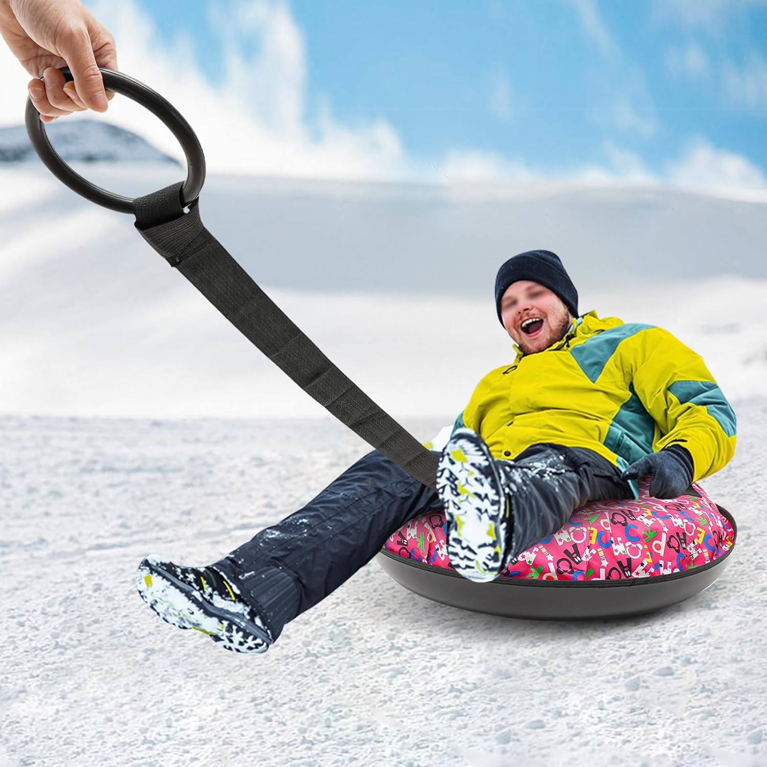 31.5'' Heavy Duty Oxford Cloth Inflatable Snow Tube with Tow Strap I59025