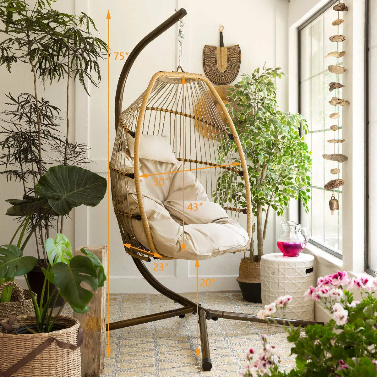 UV Resistant Hanging Swing Chair with Stand A804210