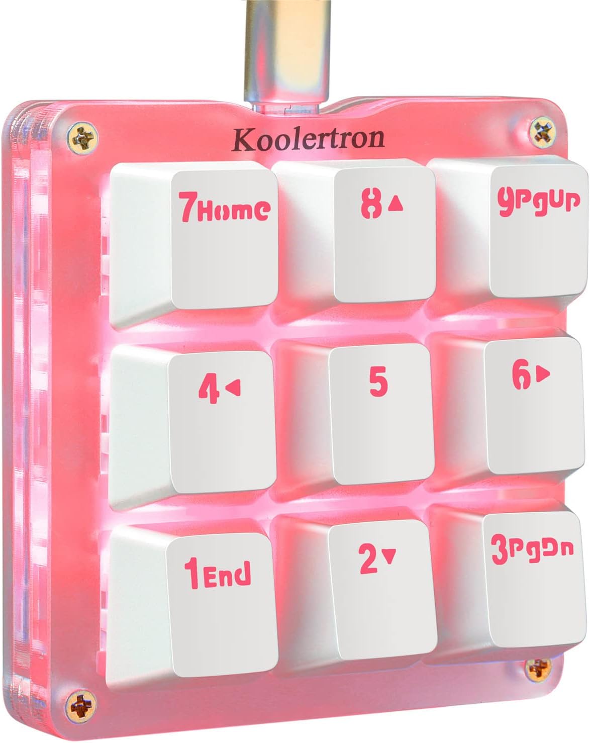 One Handed Mechanical Keyboard with RGB LED Backlit 9 Programmable Keys Blue Switches W708