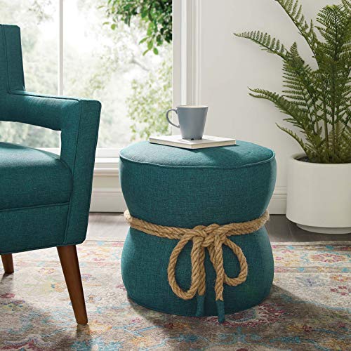 Atomic Red Upholstered Fabric Round Ottoman U22321
