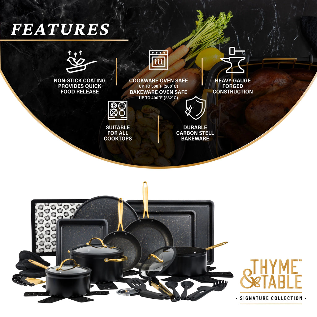 32-Piece Non-Stick Cookware & Bakeware Set, Black Z293847