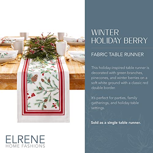Winter Holiday Berry Bordered 60" X 120" Oblong Tablecloth Z612282