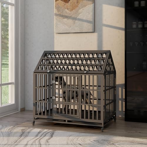 Heavy Duty Metal Dog Crate with Removable Trays, 47 Inch M9956