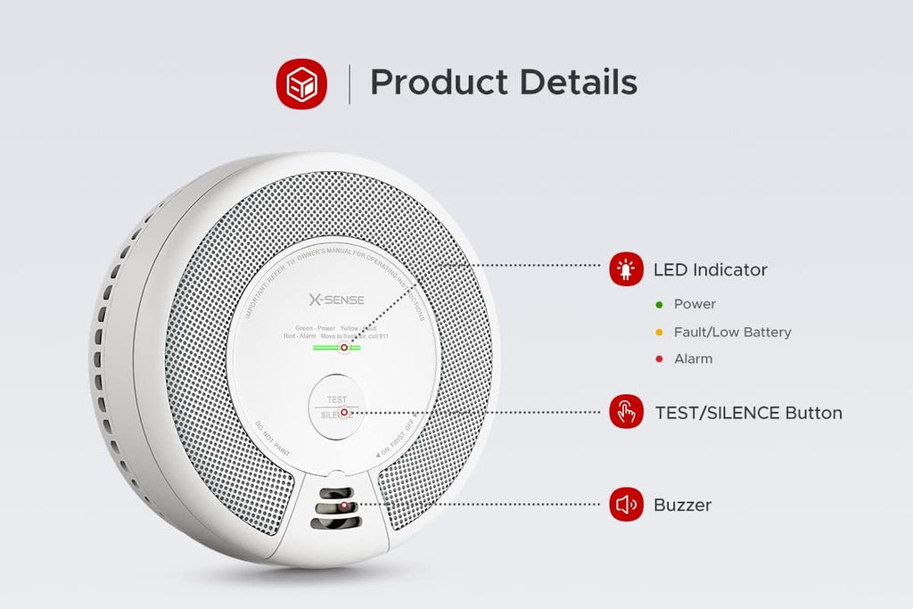 Pack of 3 Wireless Interconnected Smoke and Carbon Monoxide Detector P3663