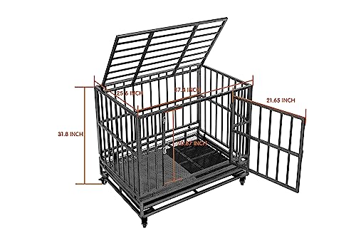 Heavy Duty Extra Large Dog Crate with Wheels 38/42/46 Inch Kennel L233