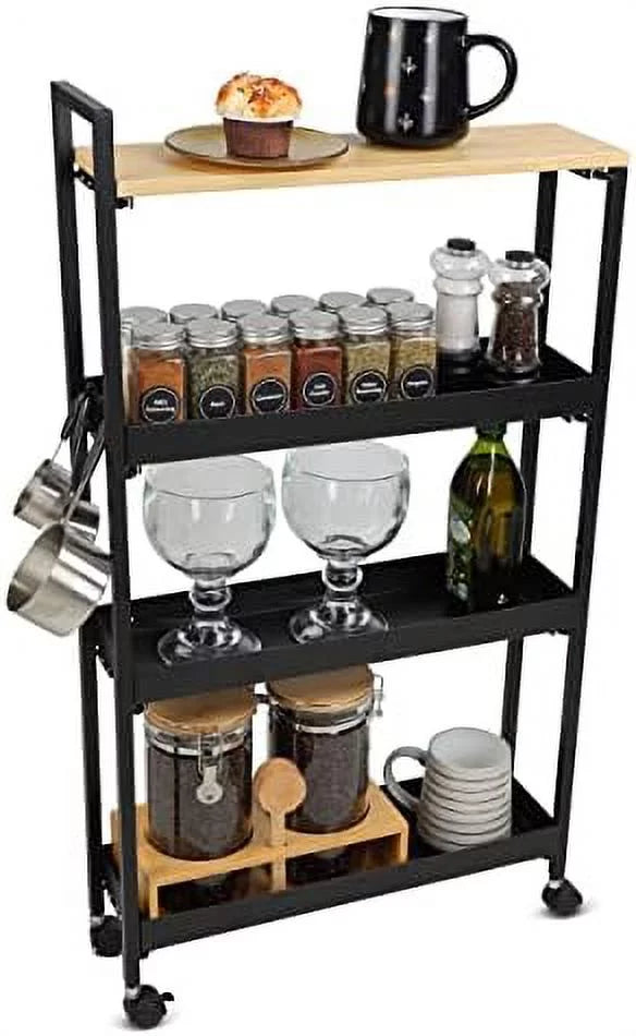 Slim 4 Tier Narrow Storage Cart With Wheels C770