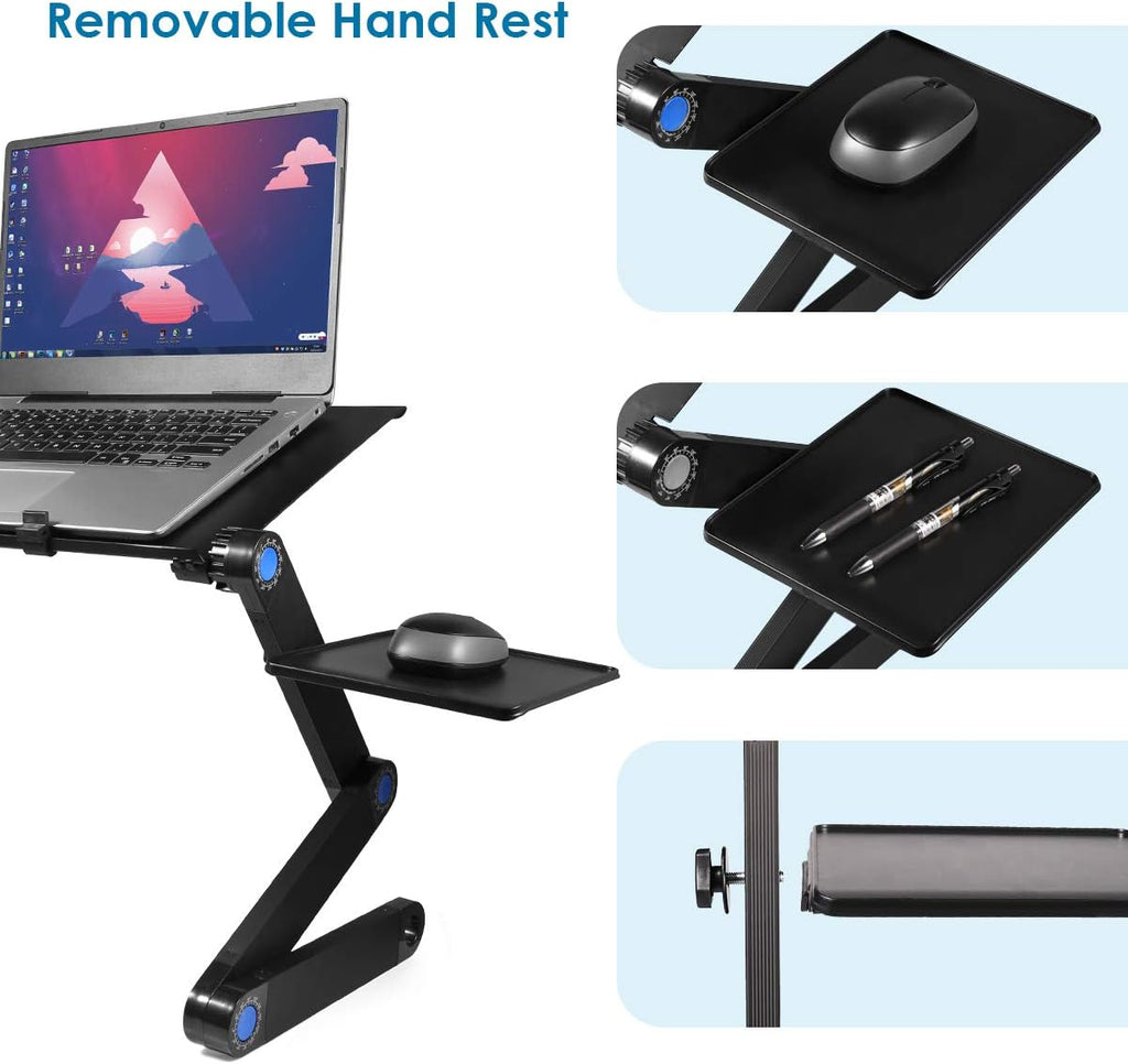 Foldable Aluminum Adjustable Laptop Stand with Cooling Fan & Mouse Pad M6054