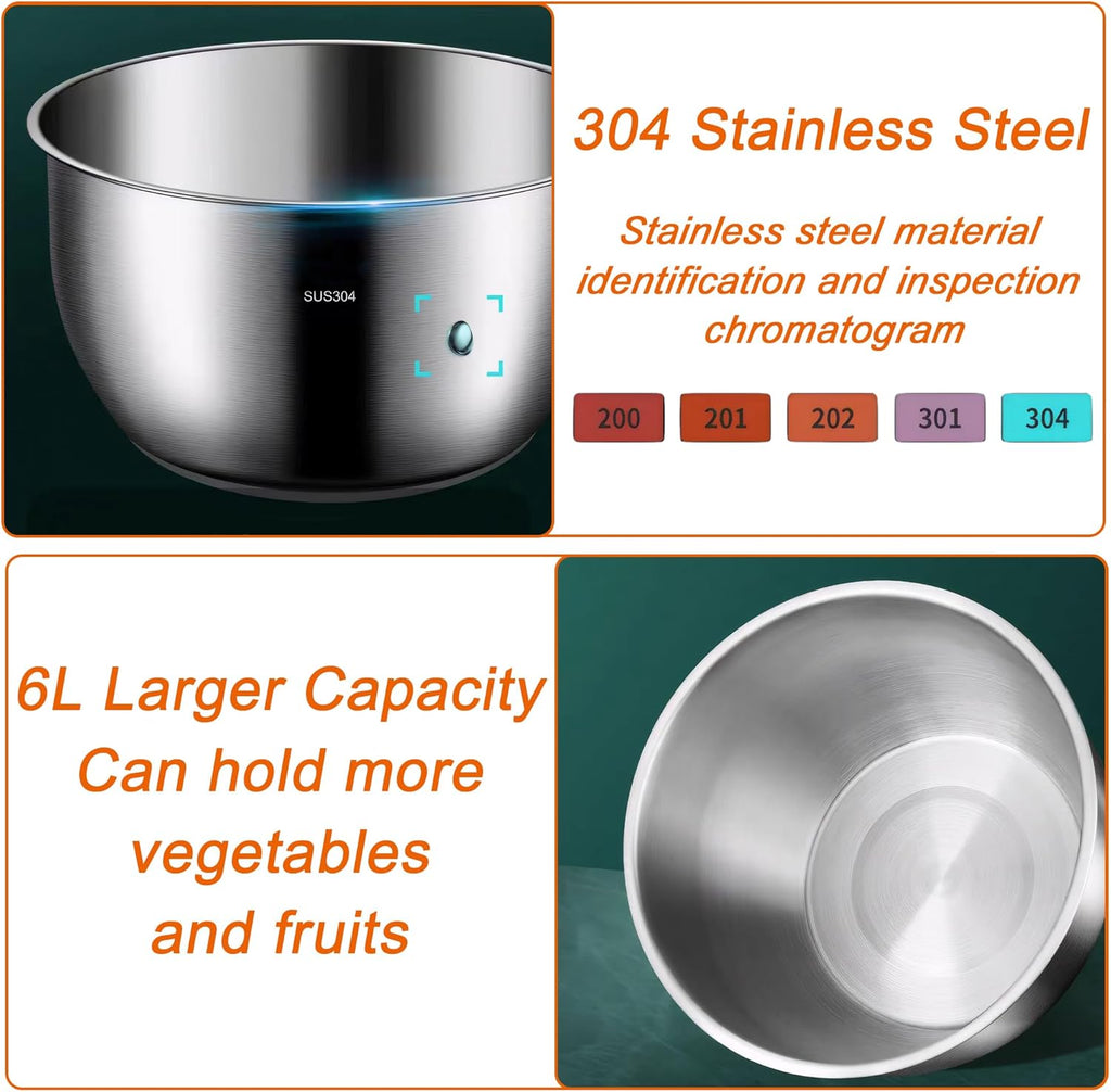 6L Stainless Steel Salad Spinner V570811
