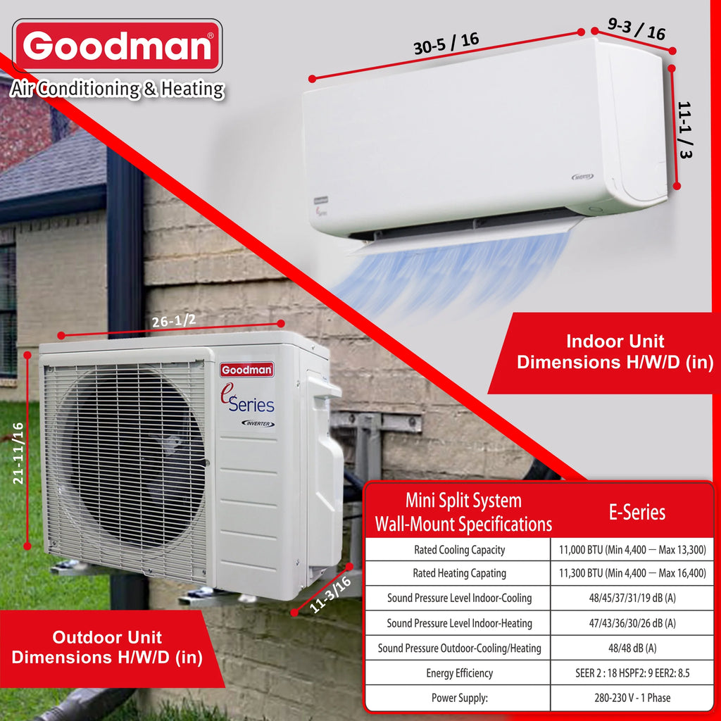 12,000 BTU 18 SEER2 Ductless Mini-Split Heat Pump Air Conditioner Q55832