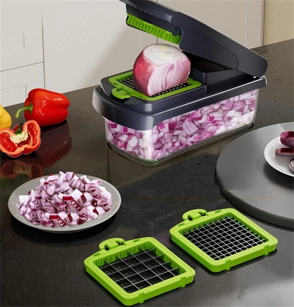 14Pcs Stainless Steel Vegetable Cutter & Slicer (Pink) B143
