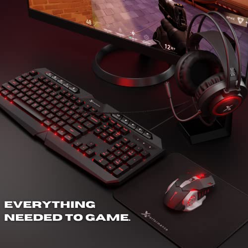 4 in 1 RGB Gaming Keyboard and Mouse Combo with Headset and Mouse Pad F9727