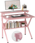 Small Desk with Adjustable Monitor Stand, Grey M4242