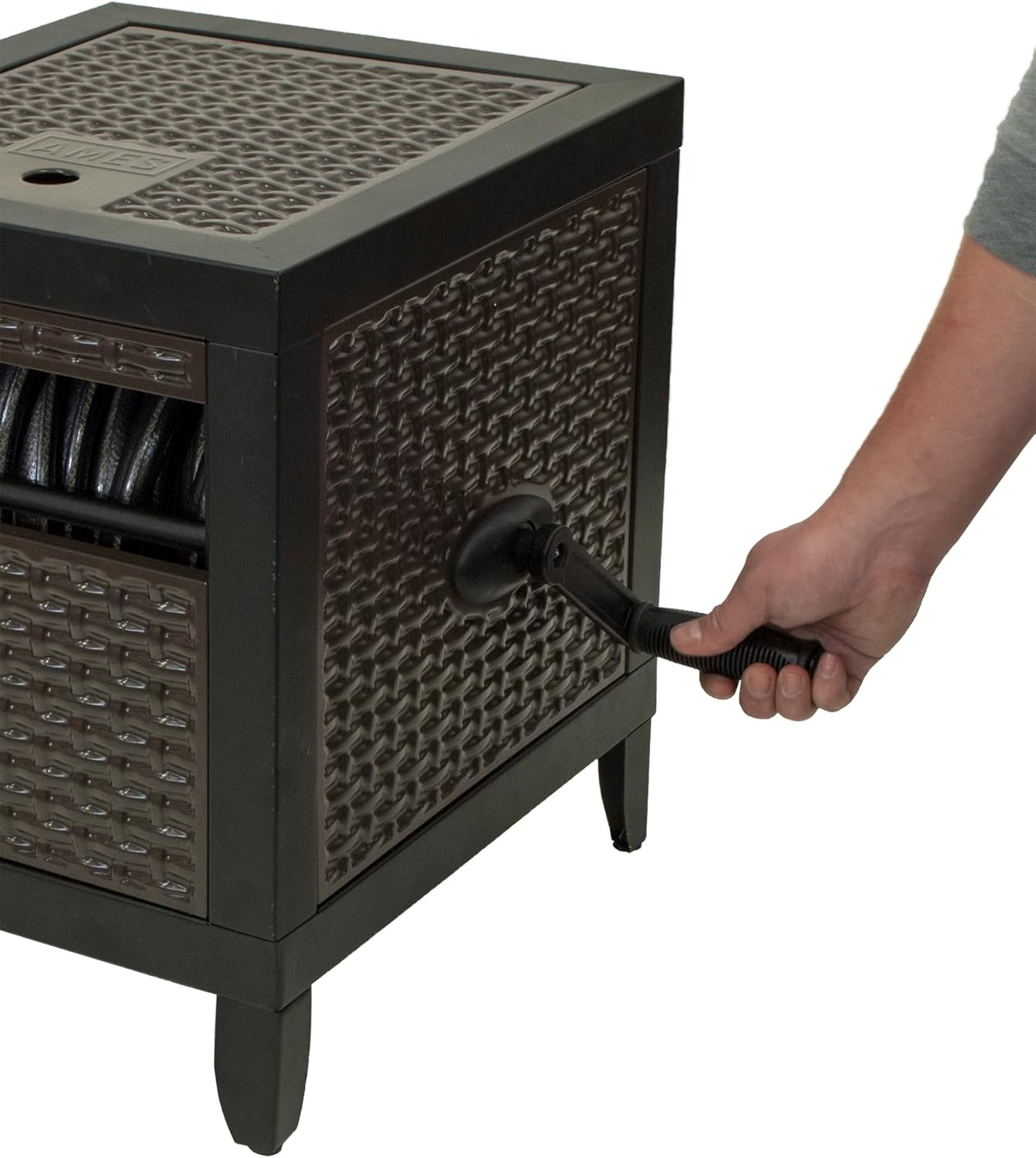 Black Metal Hose Reel Cabinet Box, 100 Ft. Capacity A271