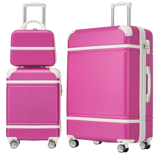 White 3 Piece Hard Shell Luggage Set with Spinner Wheels and TSA Lock B110