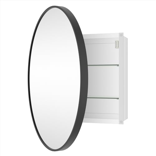 Gold Metal Framed Recessed Bathroom Medicine Cabinet with Beveled Mirror 16x24 inch S666600