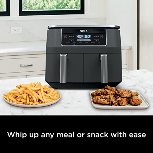 10 Quart DualZone XL 2-Basket Air Fryer, Grey Q856448