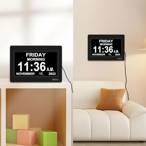 7 Inch Calendar Clock with Auto Dimmable Display O49050