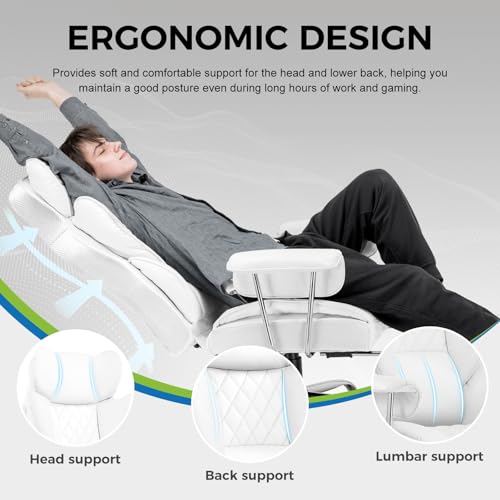 Black PU Leather Gaming Chair with Footrest I463081