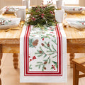 Winter Holiday Berry Bordered 60" X 120" Oblong Tablecloth Z612282