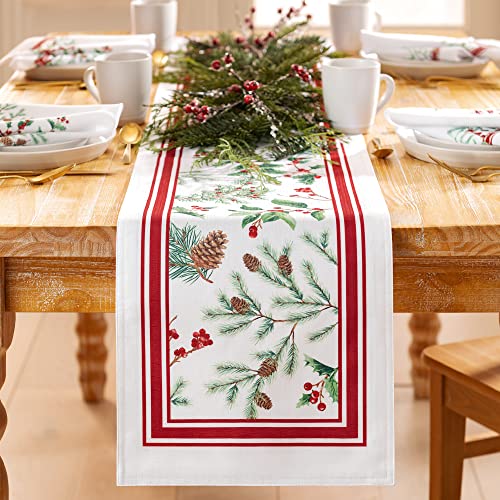 Winter Holiday Berry Bordered 60" X 120" Oblong Tablecloth Z612282