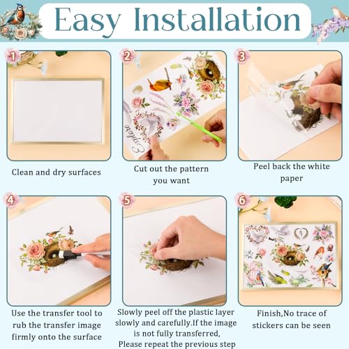 12 Sheets Rub on Transfers, 11.9 x 5.9 Inch N509