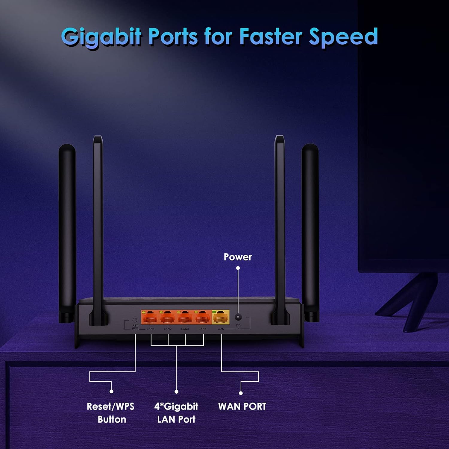 AX1800 WiFi 6 Router with Gigabit WAN/LAN Ports W129623