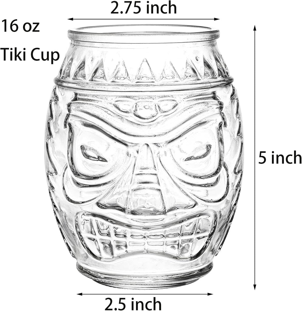 16 Oz Clear Tiki Glasses Cups K792801