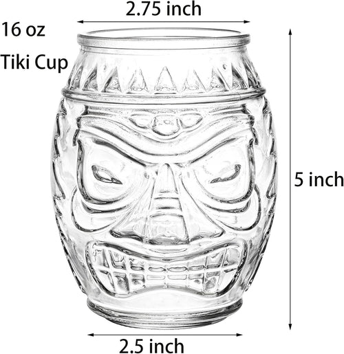 16 Oz Clear Tiki Glasses Cups K792801