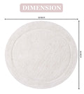 100% Cotton Tufted Bath Rug, 30" Round, Ivory C6192