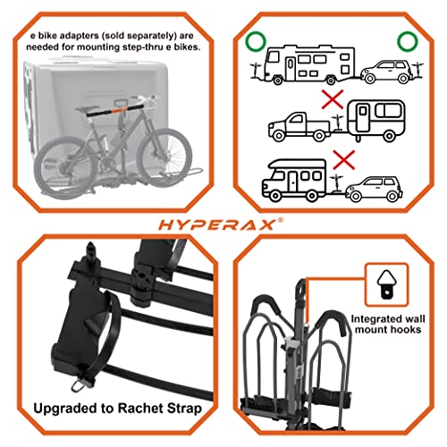 Hitch Mounted 4 Bike Rack Carrier for RV with 2" Class 3 Hitch Fits Up to 5" Fat Tire F127