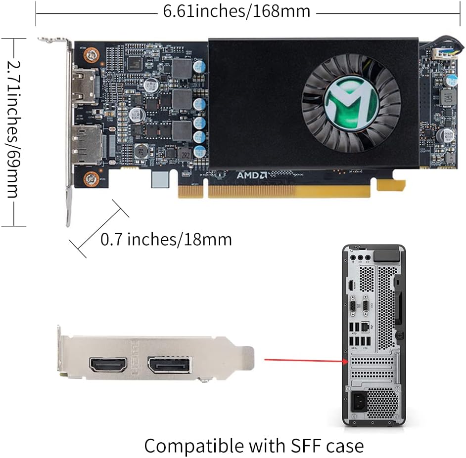 AMD Radeon RX 550 4GB Low Profile Video Graphics Card GDDR5 128-Bit PCI Express X16 3.0 HDMI DisplayPort Y2336