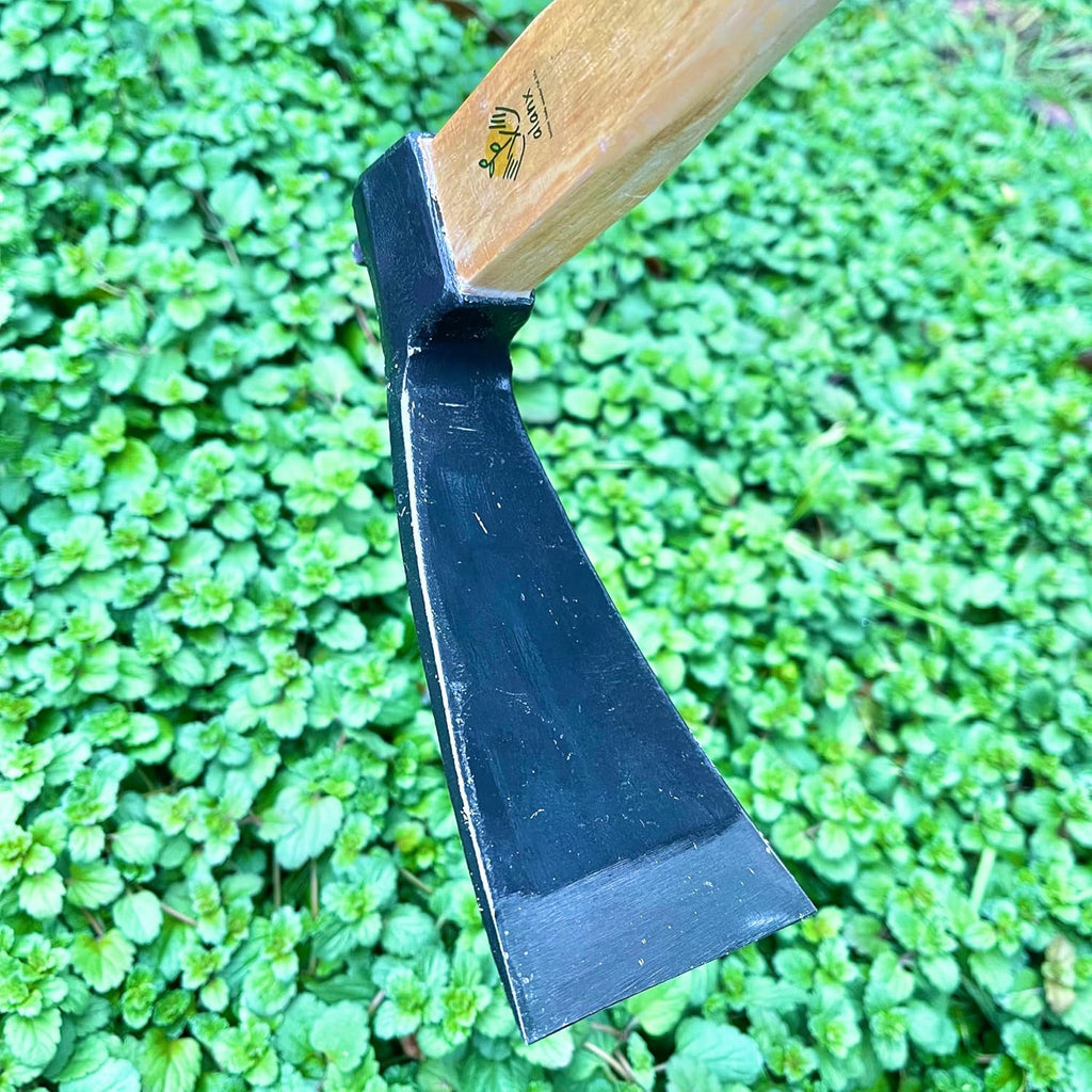 14 Inch Wide Japanese Carbon Steel Garden Hoe with Oak Wooden Handle I88542