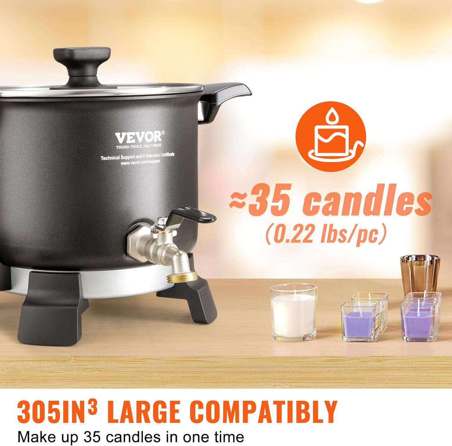 5 Liter Electric Wax Melting Pot with Temperature Control U15732