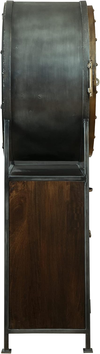 Distressed Hardwood Wine Bar Cabinet B4847