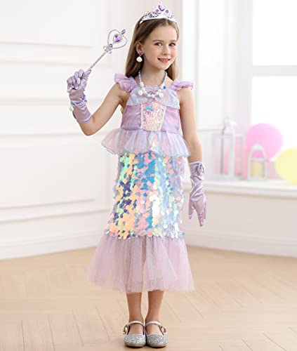 Sequins Mermaid Princess Party Dress for Toddler Kids Baby E872