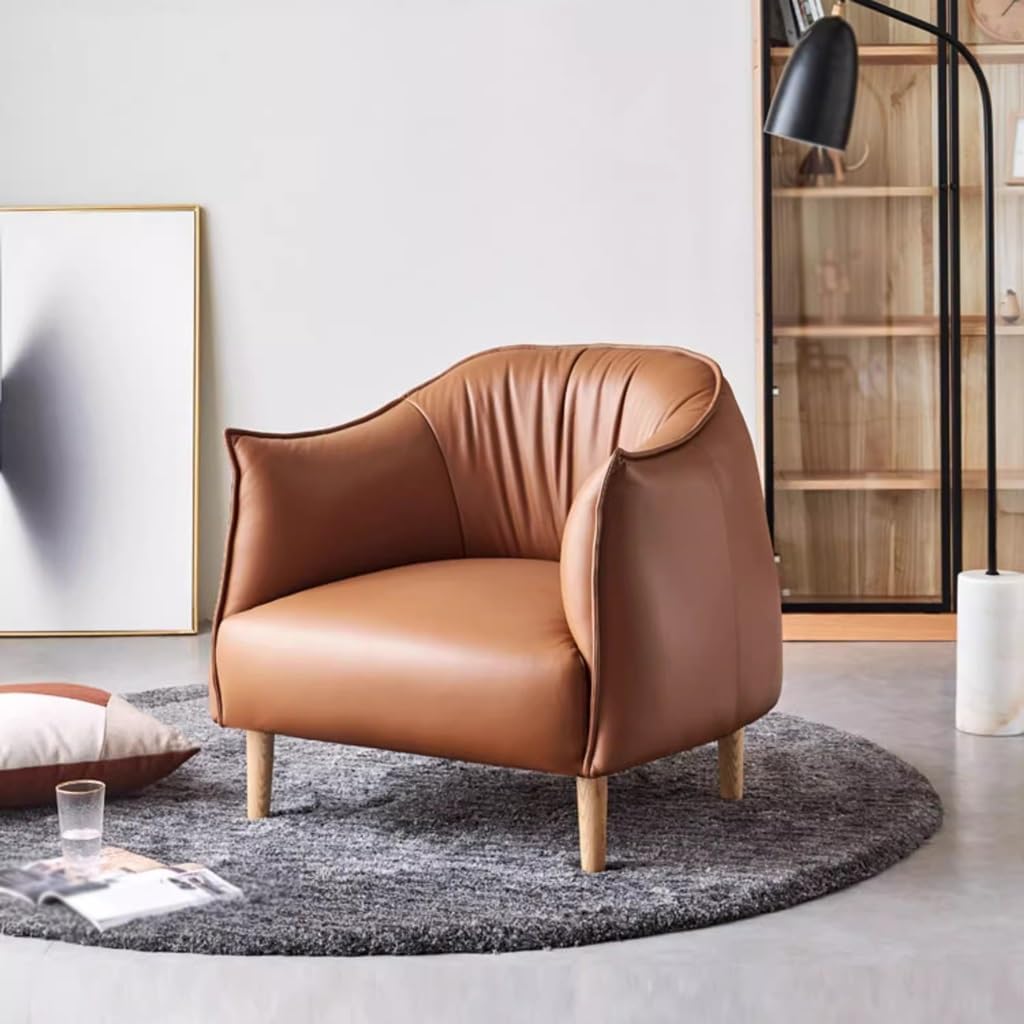 Leather Solid Wood Single Sofa Q651544