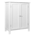 Gray Wooden Floor Storage Cabinet with Double Door and Adjustable Shelf J405