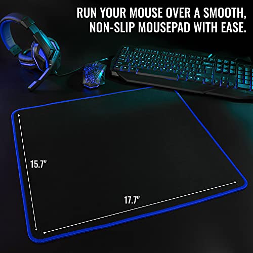 RGB Gaming Accessories Kit 4-in-1 Rainbow LED Backlight Bundle with Multimedia Keyboard, Optical Mouse, Mouse Pad & Headset Y546