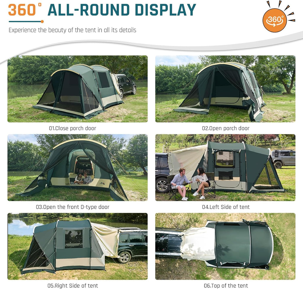12'x10'x87in(H) SUV Tent with Screen Porch U6507