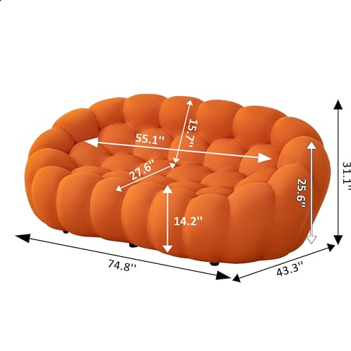 74.8'' 2 Seater Mesh Fabric Curved Sofa Q22664