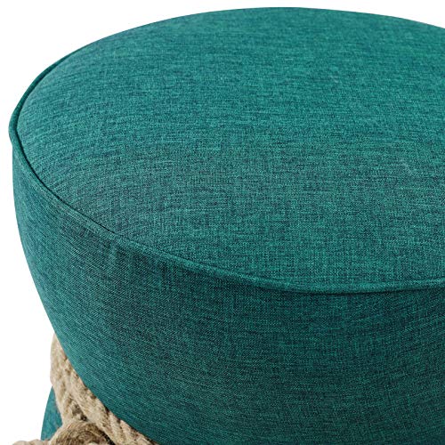 Atomic Red Upholstered Fabric Round Ottoman U22321