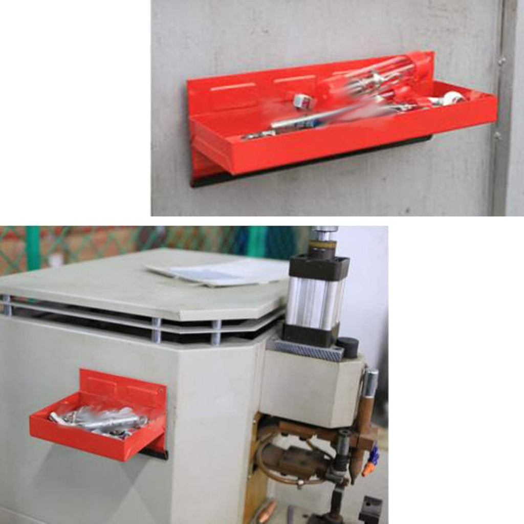 Magnetic Shelf 4-Pcs Set - Red Metal Tool Box with Strong Magnets - Pack of 2 U293