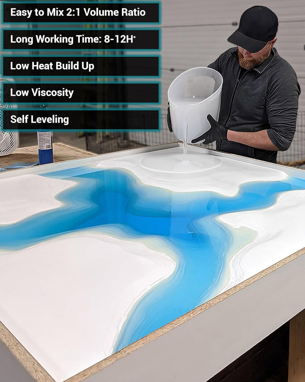 3.2 Gal Deep Pour Epoxy Resin with 8 x 60ml Pigment Kit K986