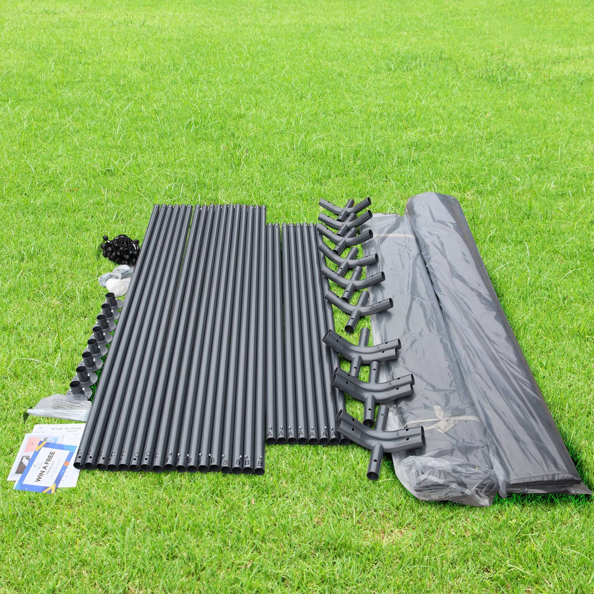 10 x 20 ft Heavy Duty Beige Carport Canopy S504