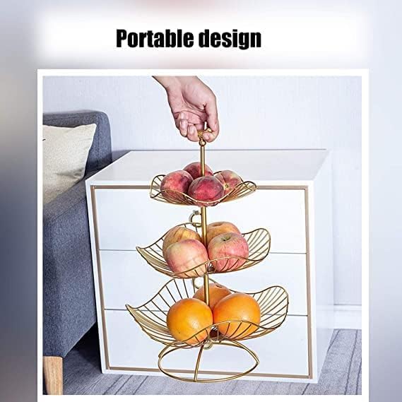 Gold Metal 3-Tier Fruit Basket Holder N584344