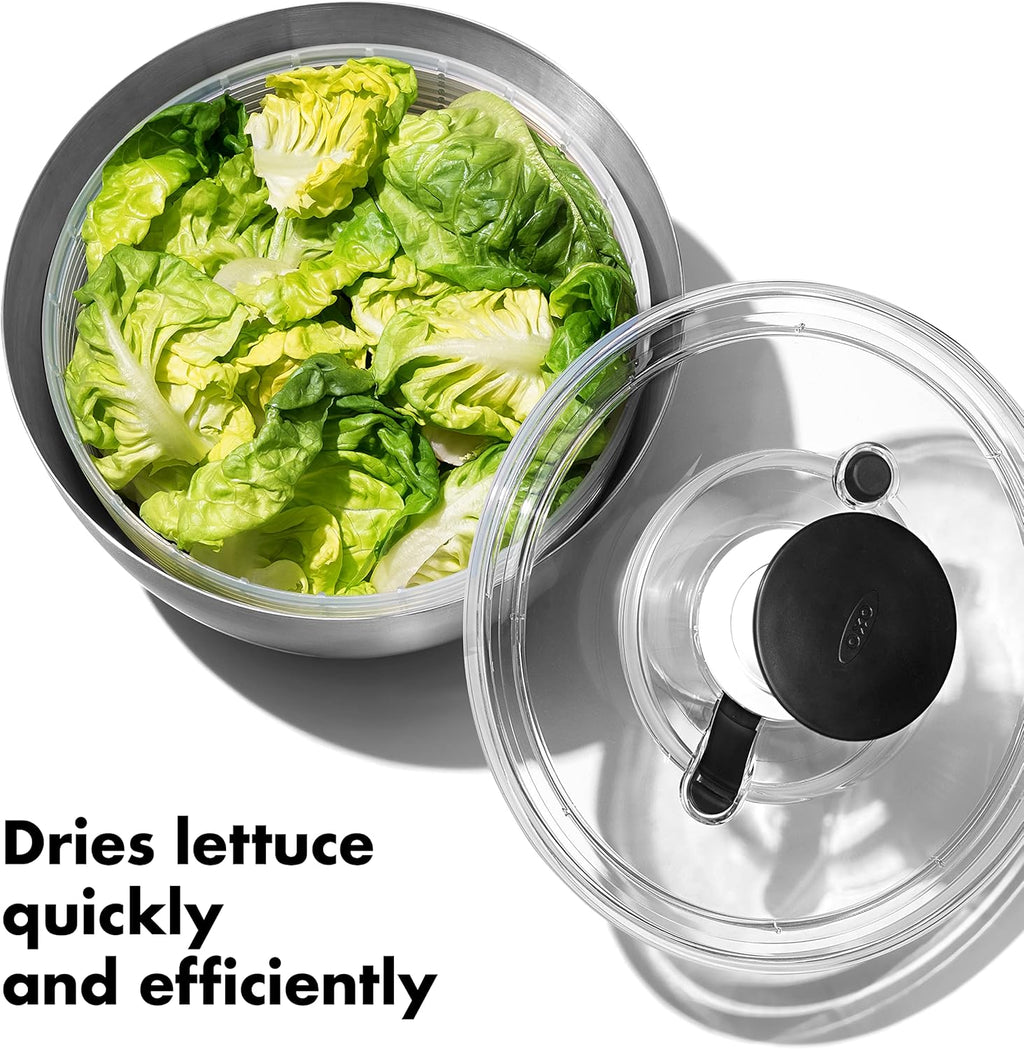 6.34 Qt Stainless Steel Salad Spinner G136824