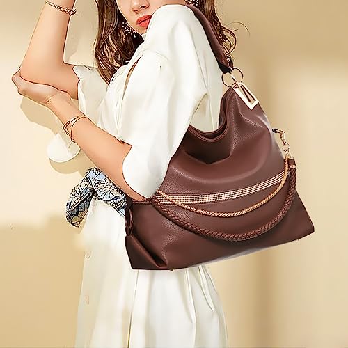 Vegan Leather Rhinestones Hobo Shoulder Bag B638