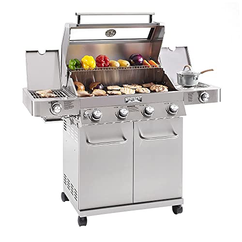4-Burner Propane Gas Grill Stainless Steel with Rotisserie Kit I776