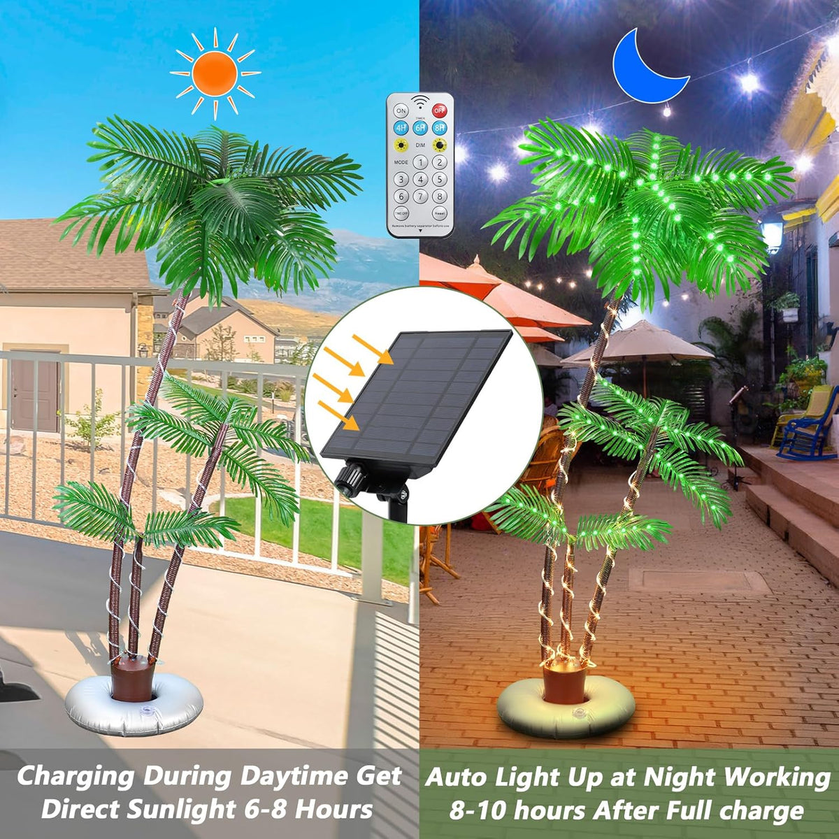 6FT 3 Trunks Artificial Palm Tree Q5635
