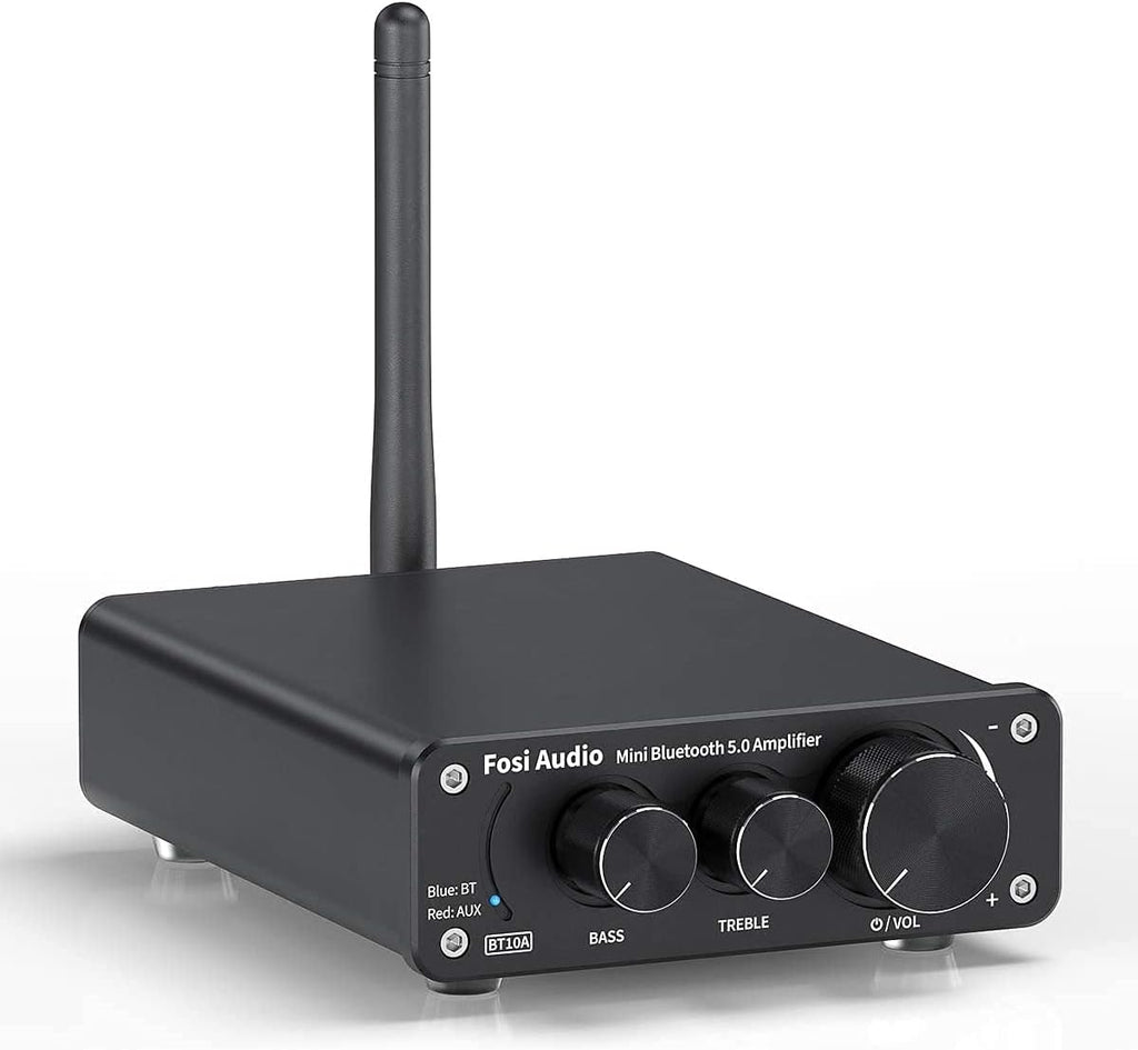 BT10A Bluetooth 5.0 Amplifier 100W 2.0 Channel Mini Stereo Audio Amplifier Receiver Class D Integrated Amp with Power Adapter Pack of 2 I729